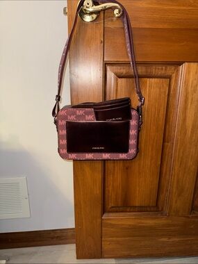 Michael Kors Plum Logo Crossbody with Patent Trim